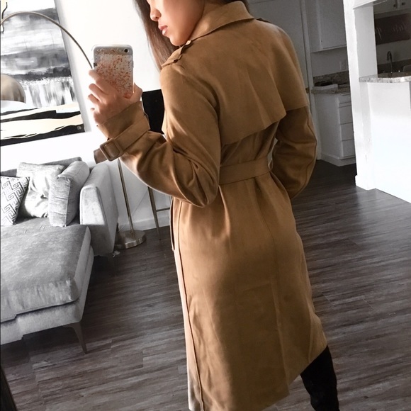 MELINDA LONG CARAMEL TRENCH COAT - Picture 4 of 5